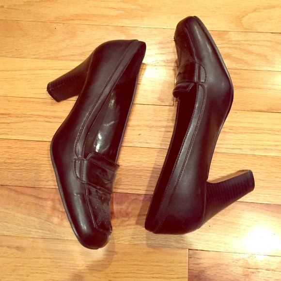 Heeled Leather Loafers