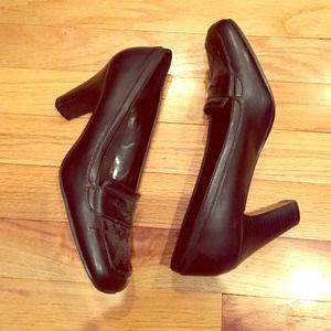 Heeled Leather Loafers