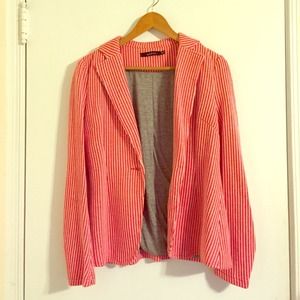 Festive, Peppermint Red Thin Blazer