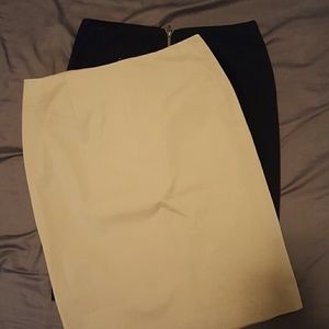2x Ann Taylor Beige & Black Skirts