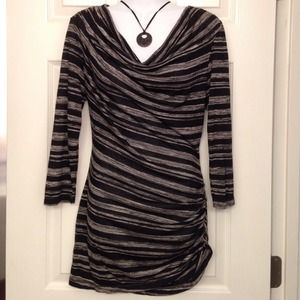 Max Studio Black Striped Top