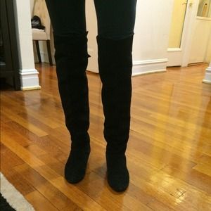 Sam Edelman Black suede over the knee boots