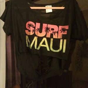 Surf Maui crop top with cut up back