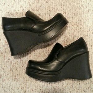 Candies Black Wedges