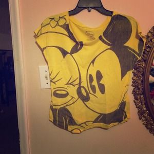 Yellow Mickey and Miney Shirt