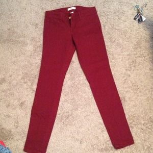 Maroon jeggings from Charlotte Russe