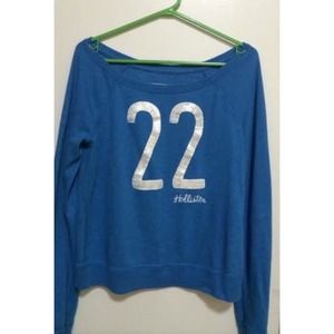 sequined blue "22" sweater from hollister