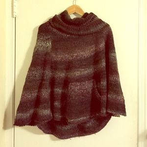 Warm, Cozy Knitted Waist Length Poncho