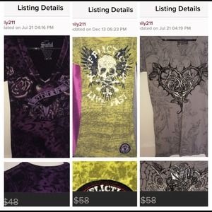 Sinful/affliction tops