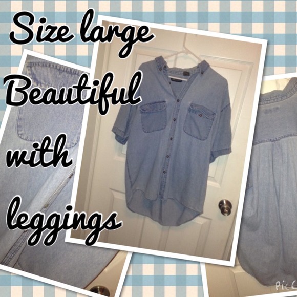 A short sleeve denim oversized tee