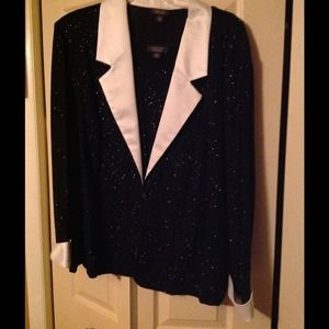 2 Piece Black sequin jacket and top