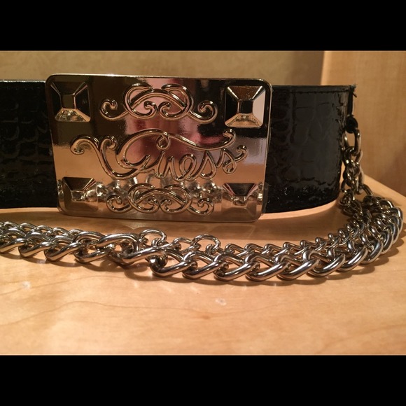 Like New Genuine Leather & Chain Guess Belt - Picture 1 of 4