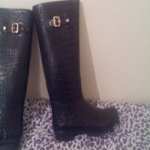 NWOT ..Tall Black Rain Boots