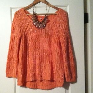 Peach and Gold Knit Sweater