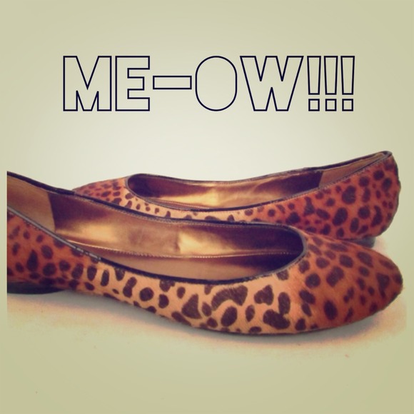 Nine West Lemon Leopard Ballet Flats Size 8
