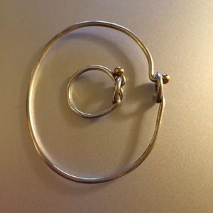 Tiffany 18k Gold and Silver Hook & Knot