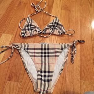 Burberry Check Triangle Bikini