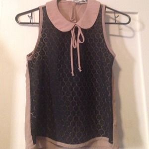 •Black and nude blouse•