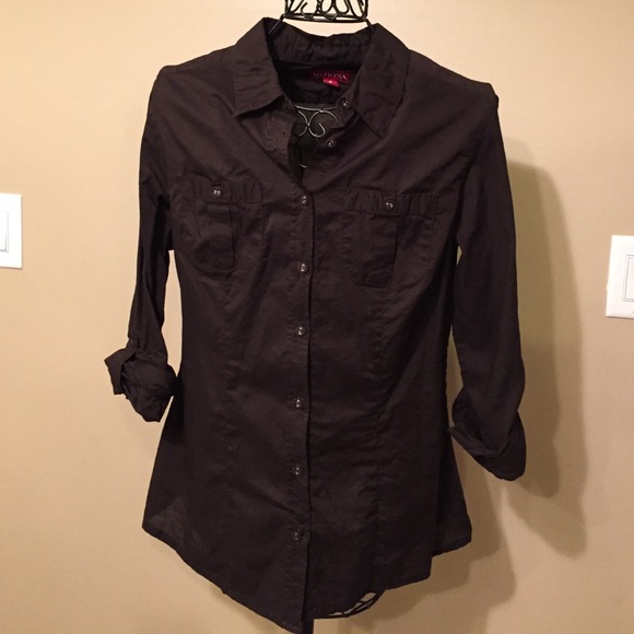 SOLD‼️3 Qtr Length Dark brown topSOLD‼️