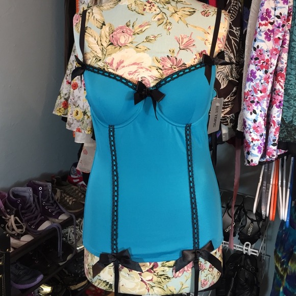Blue lingerie corset size 34b nwt