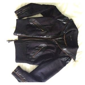 Leather jacket w/ zipper accents (size L)