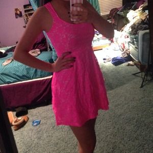 Rue 21 hot pink dress with open heartshaped back