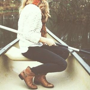 Italian leather booties