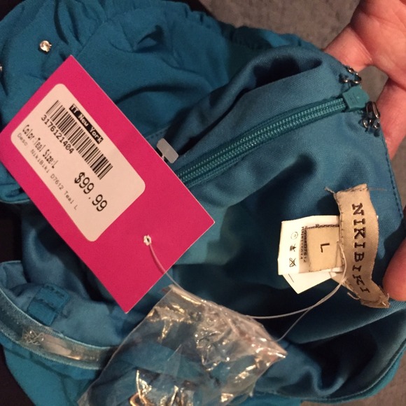 Teal Cocktail Dress - Picture 4 of 4