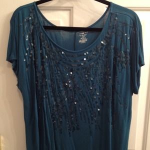 Dark turquoise short sleeve top