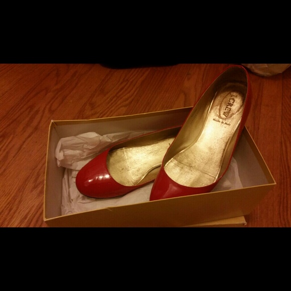 SOLD ON ANOTHER SITEJ Crew red patent flats size 7 - Picture 1 of 4