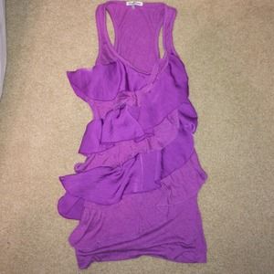 Two colored pink ruffle tank top