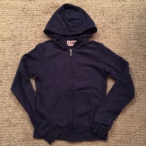 Juicy Couture Navy Zip Hoodie - Size S (Small)
