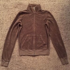 Juicy Couture Olive Terry Zip Track Jacket Size P