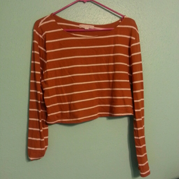 Striped Forever 21 Long Sleeved Crop