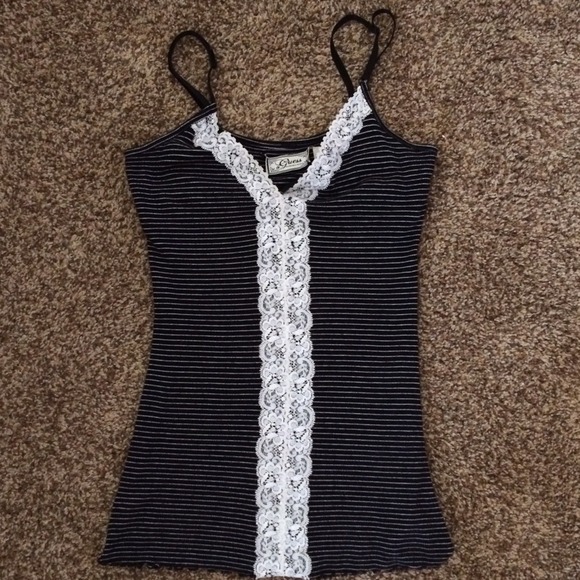 Lace & striped Guess top sale today. :)