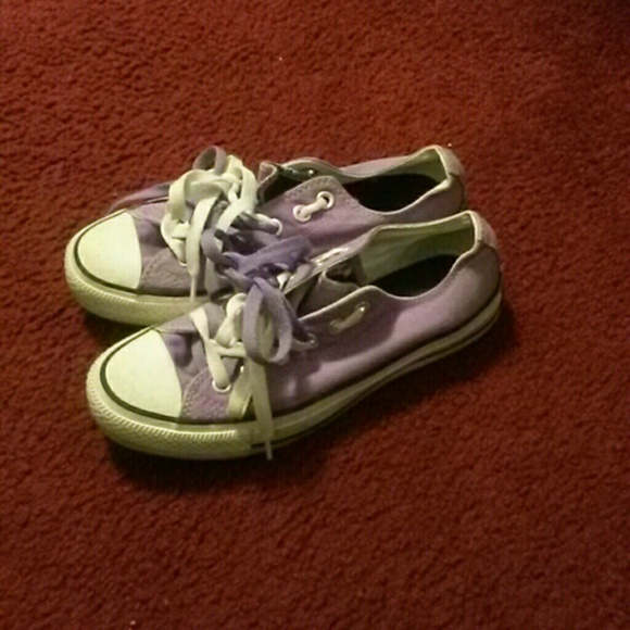 Purple double tongue Converse