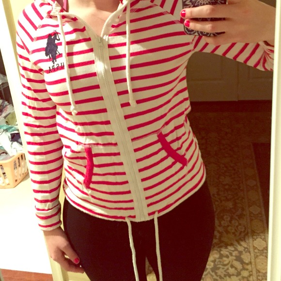 Red and white striped sweater