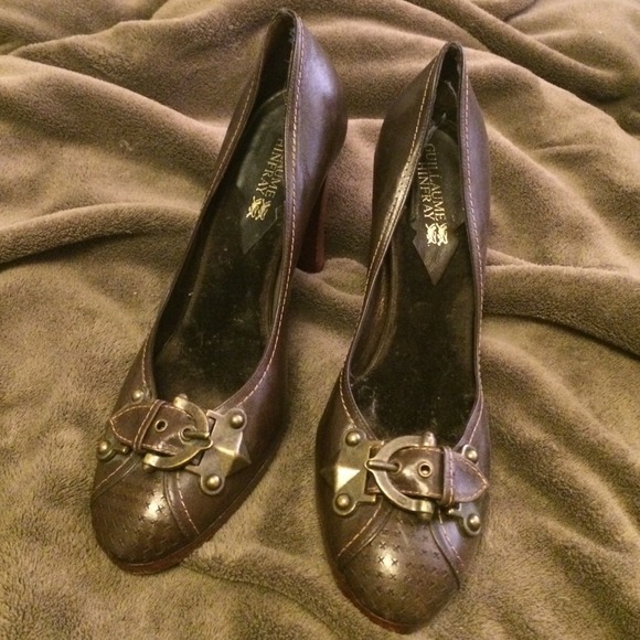 Guillaume Hinfray size 39-1/2 leather heels