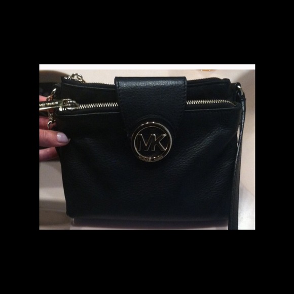 Authentic black Michael Kors cross body