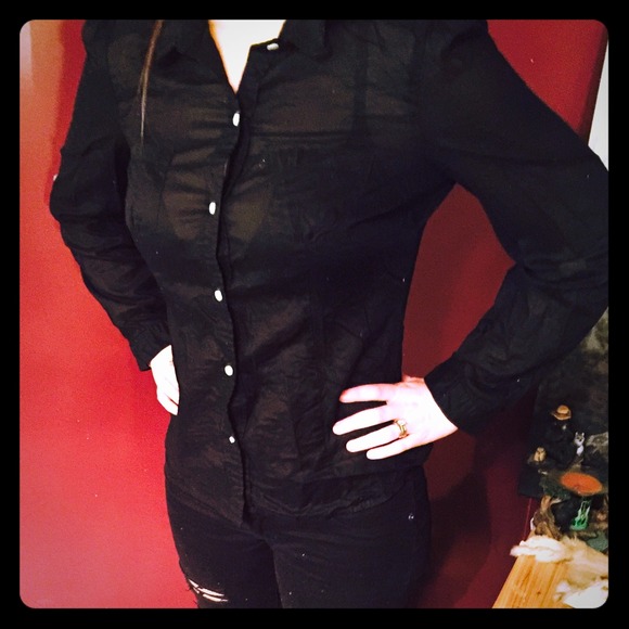 Button up black dress shirt