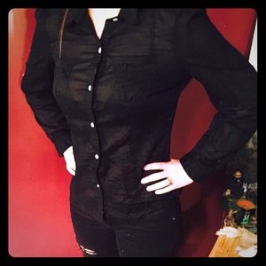 Button up black dress shirt