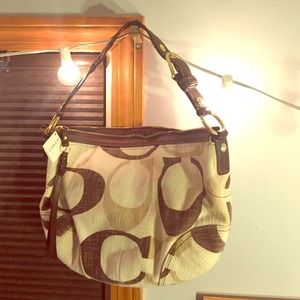 Coach Signature Hobo - brass/chocolate mult
