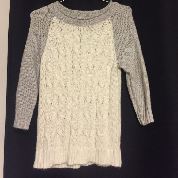 Cream and Gray Sweater