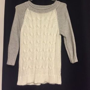Cream and Gray Sweater