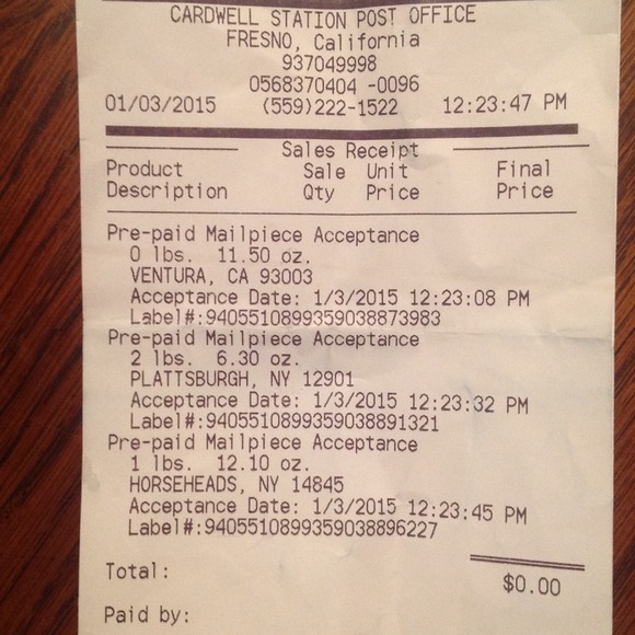 Shipping Confirmation - Picture 1 of 1