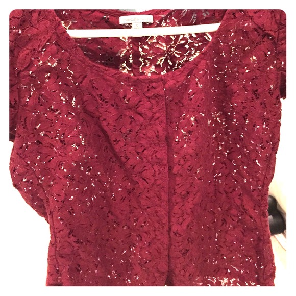 Maroon lace blouse