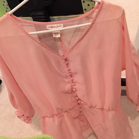 Pink peplum type top