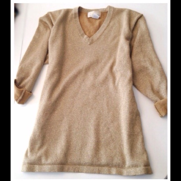 Sweaters - Gold Sparkly Sweater