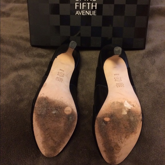 Saks Fifth Ave leather peep-toe heels! - Picture 4 of 4