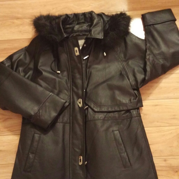 Brand New Black Leather Coat